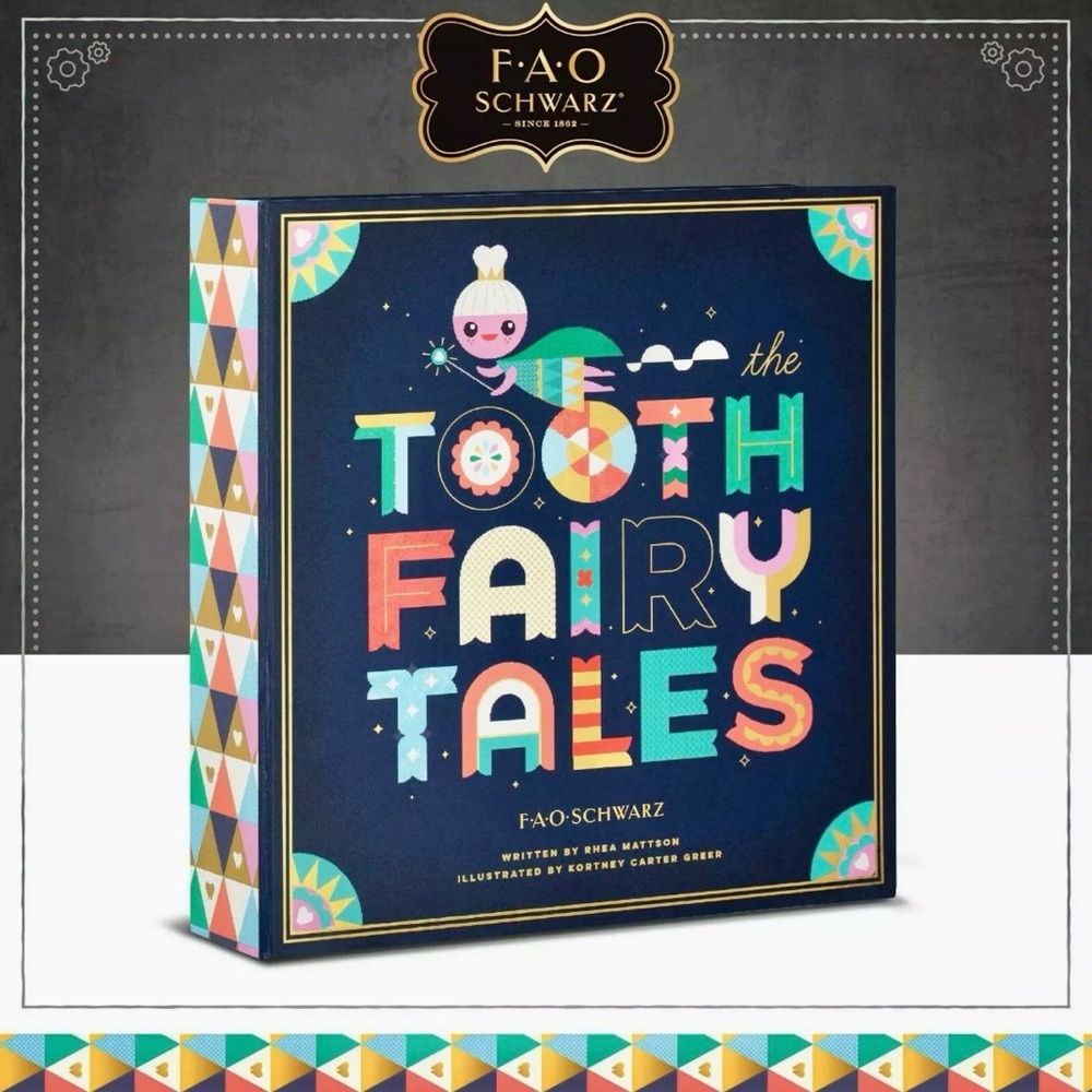 🦷 FAO Schwarz Tooth fairy Tales NWT set pillow book story keepsake box set NY